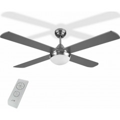 Life 221-0205 Ανεμιστήρας Οροφής 120cm με Φως και Τηλεχειριστήριο Ασημί